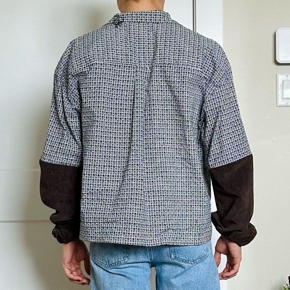 Custom Made Button Down with corduroy sleeves. - Picture 2 of 4